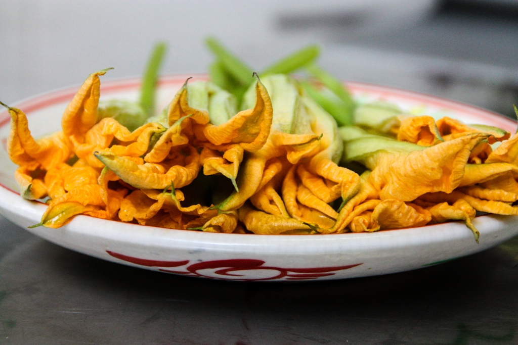 Mekong Delta Kitchen: Crispy Pumpkin Flowers with Watermelon Wasabi